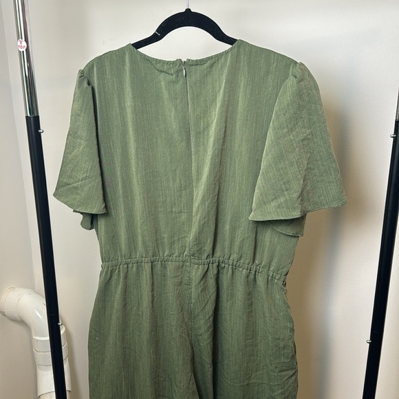 Green Jasambac Green Short Sleeve Wrap Elegant Jumpsuit Size 2xl - Picture 7 of 8